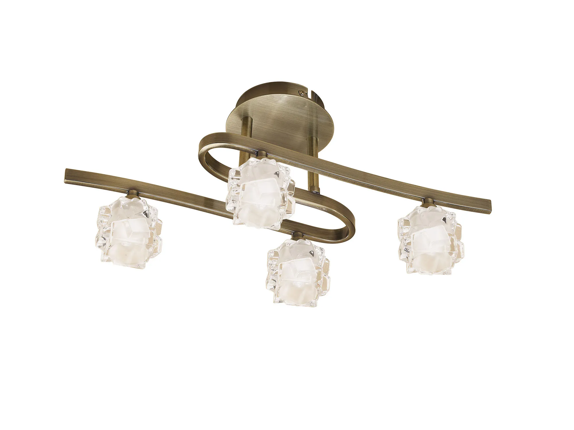 Ice Antique Brass Ceiling Lights Mantra Semi Flush Fittings